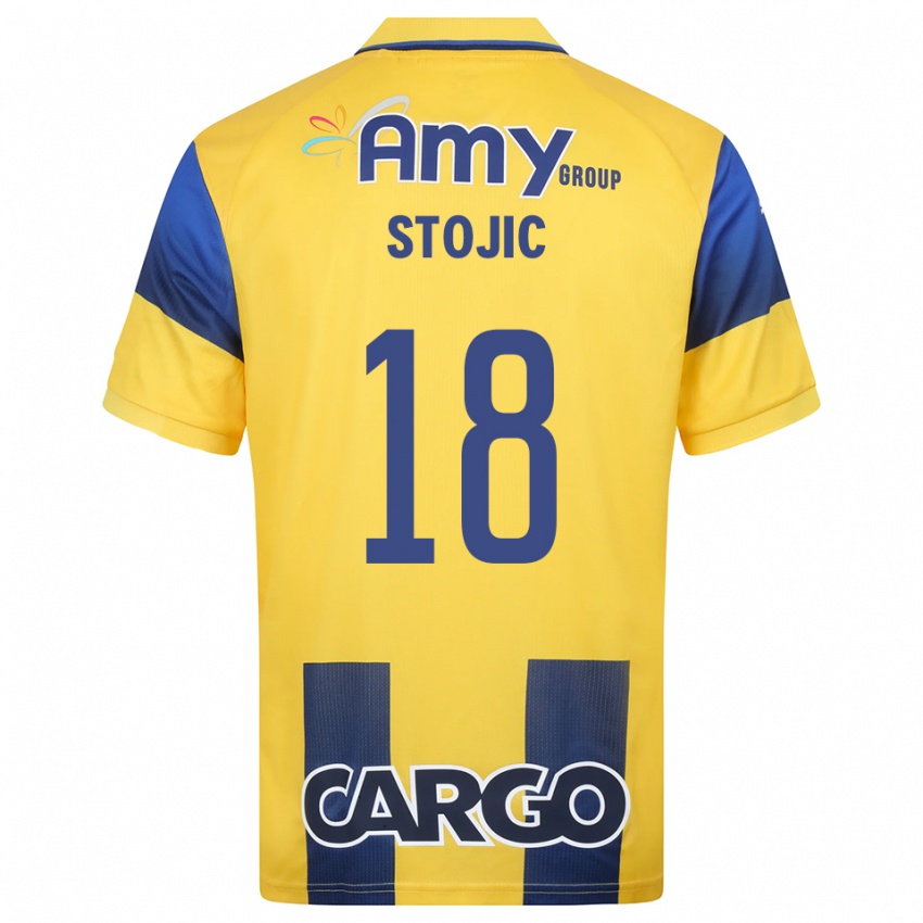 ילדים נמניה סטואיץ' #18 צהוב כחול נייבי ג'רזי ביתית 2025/26 חולצה קצרה