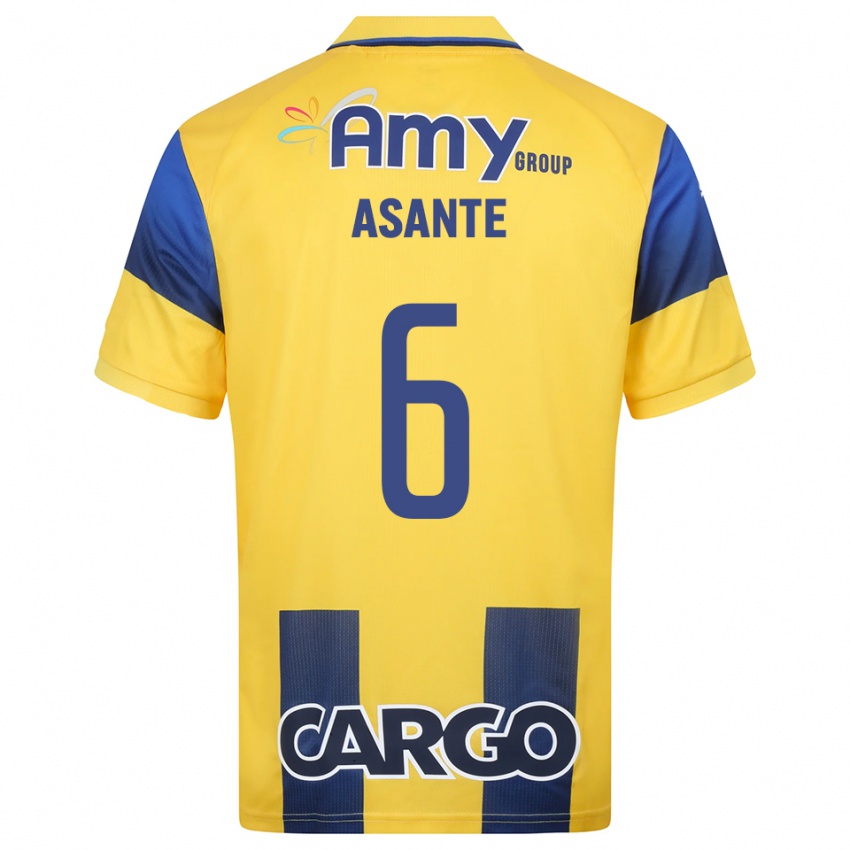ילדים טייריס אסאנטה #6 צהוב כחול נייבי ג'רזי ביתית 2025/26 חולצה קצרה