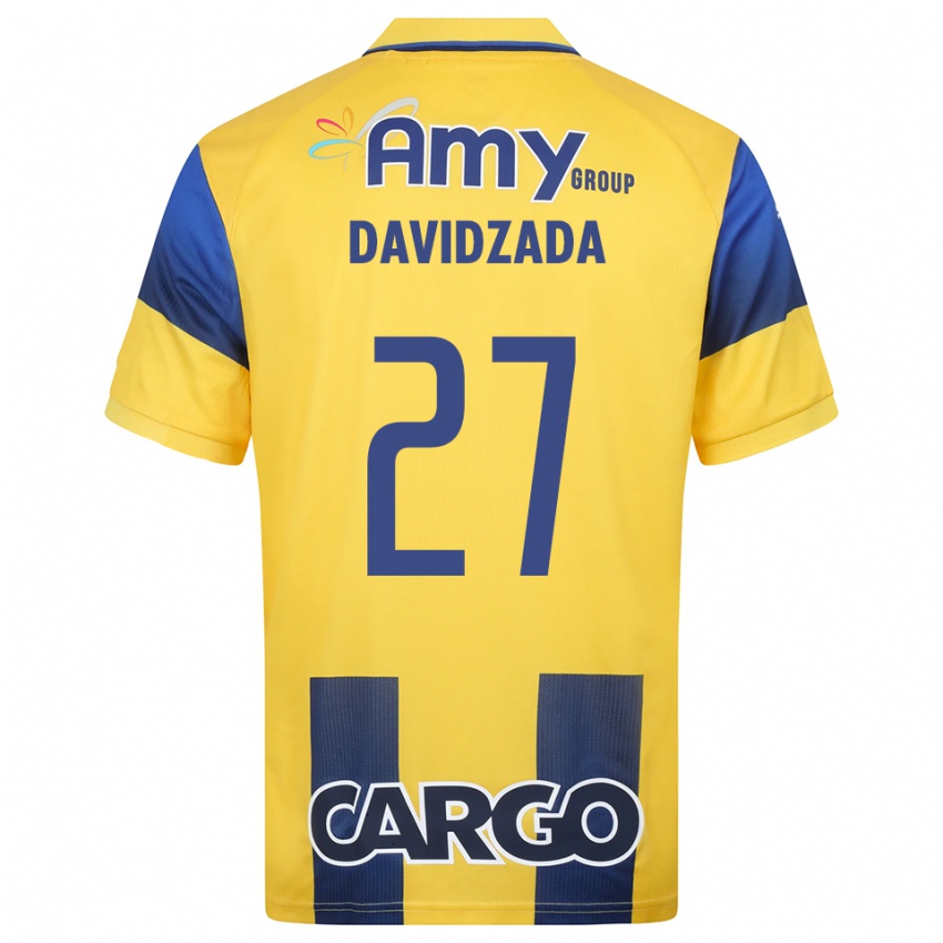 ילדים אופיר דוידזאדה #27 צהוב כחול נייבי ג'רזי ביתית 2025/26 חולצה קצרה