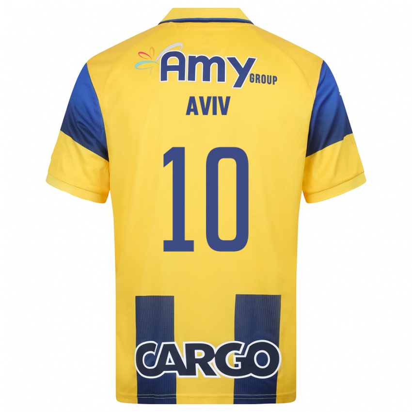 ילדים Yoyo Aviv #10 צהוב כחול נייבי ג'רזי ביתית 2025/26 חולצה קצרה