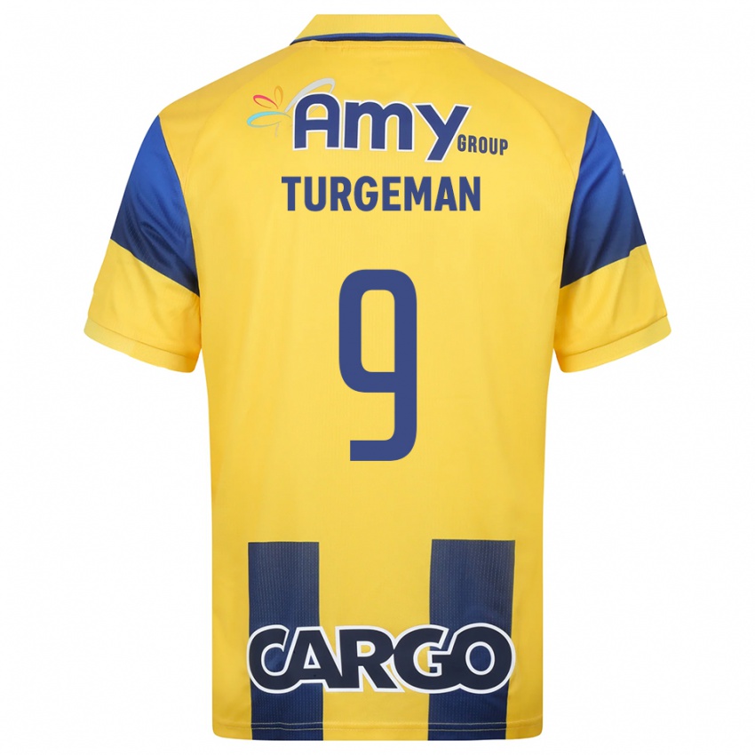 ילדים דור תורג'מן #9 צהוב כחול נייבי ג'רזי ביתית 2025/26 חולצה קצרה