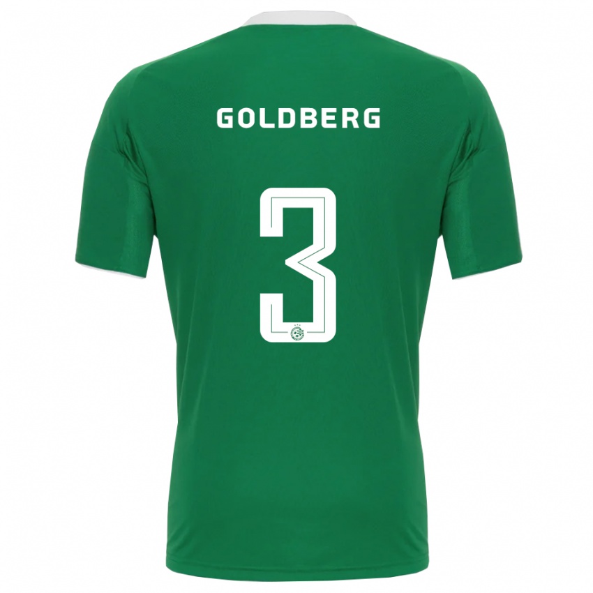 ילדים שון גולדברג #3 ירוק לבן ג'רזי ביתית 2025/26 חולצה קצרה
