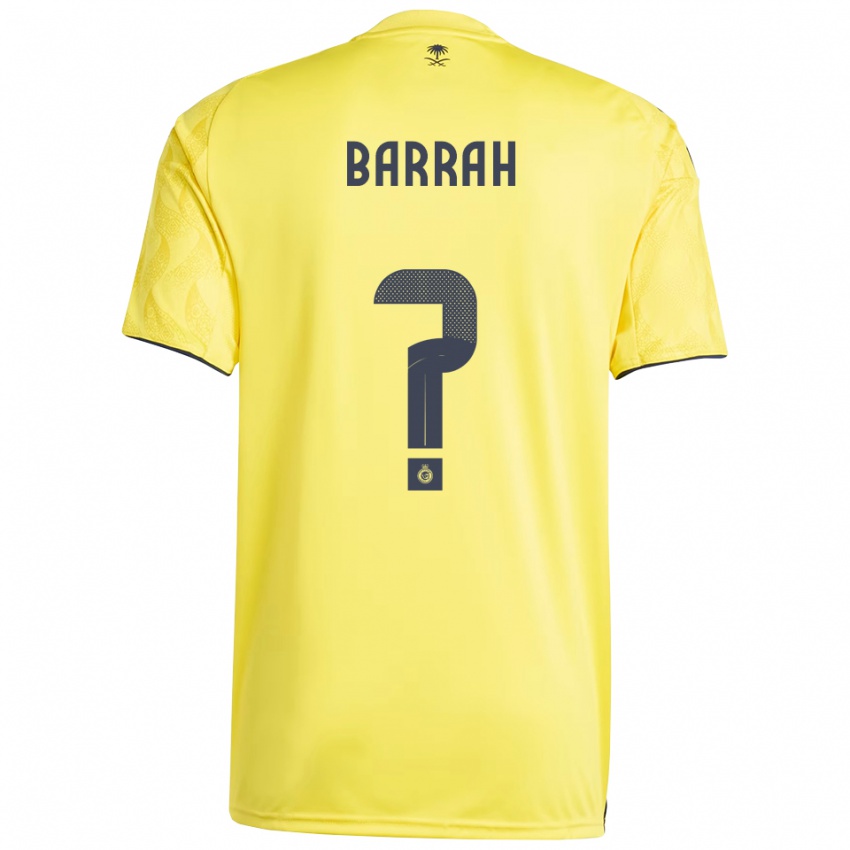 ילדים Muhannad Barrah #0 צהוב שחור ג'רזי ביתית 2025/26 חולצה קצרה