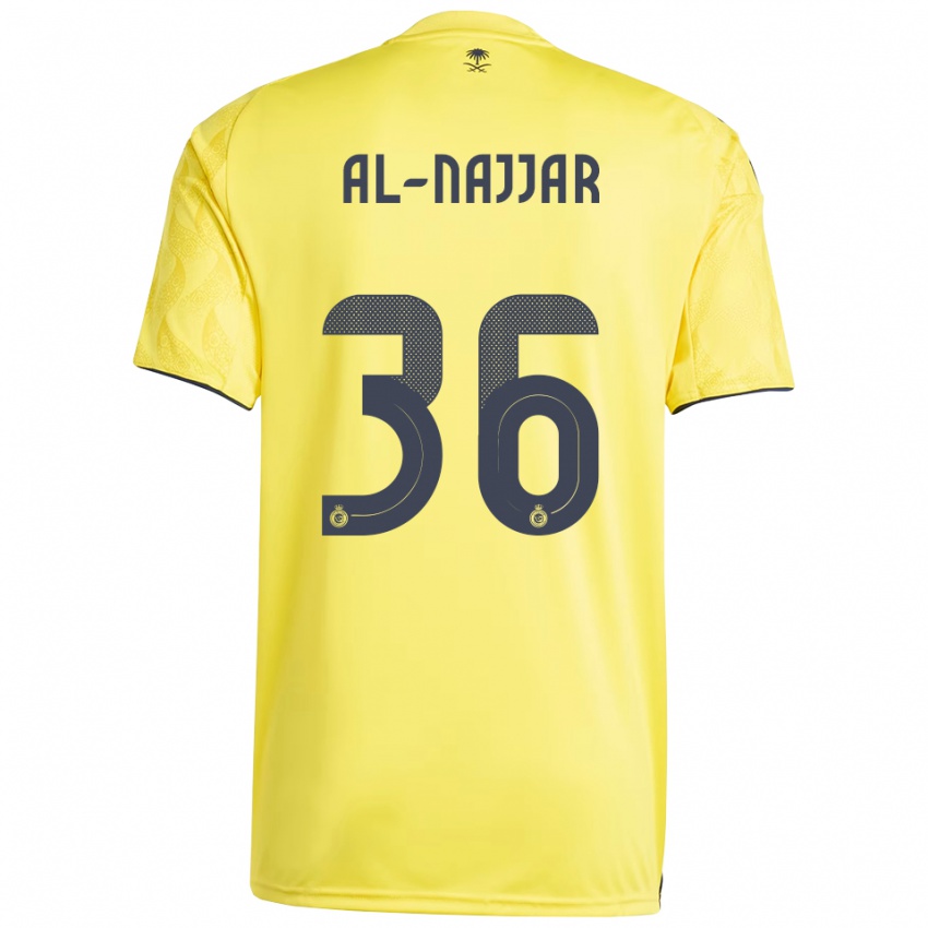 ילדים רחד אל-נג׳אר #36 צהוב שחור ג'רזי ביתית 2025/26 חולצה קצרה