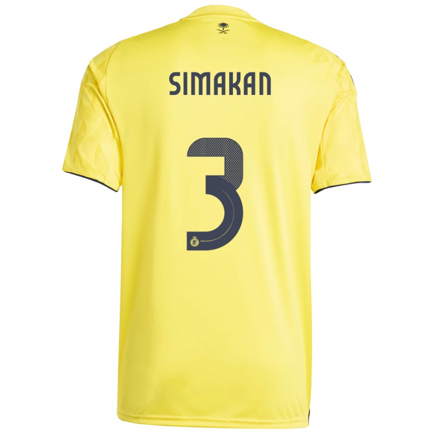 ילדים Mohamed Simakan #3 צהוב שחור ג'רזי ביתית 2025/26 חולצה קצרה