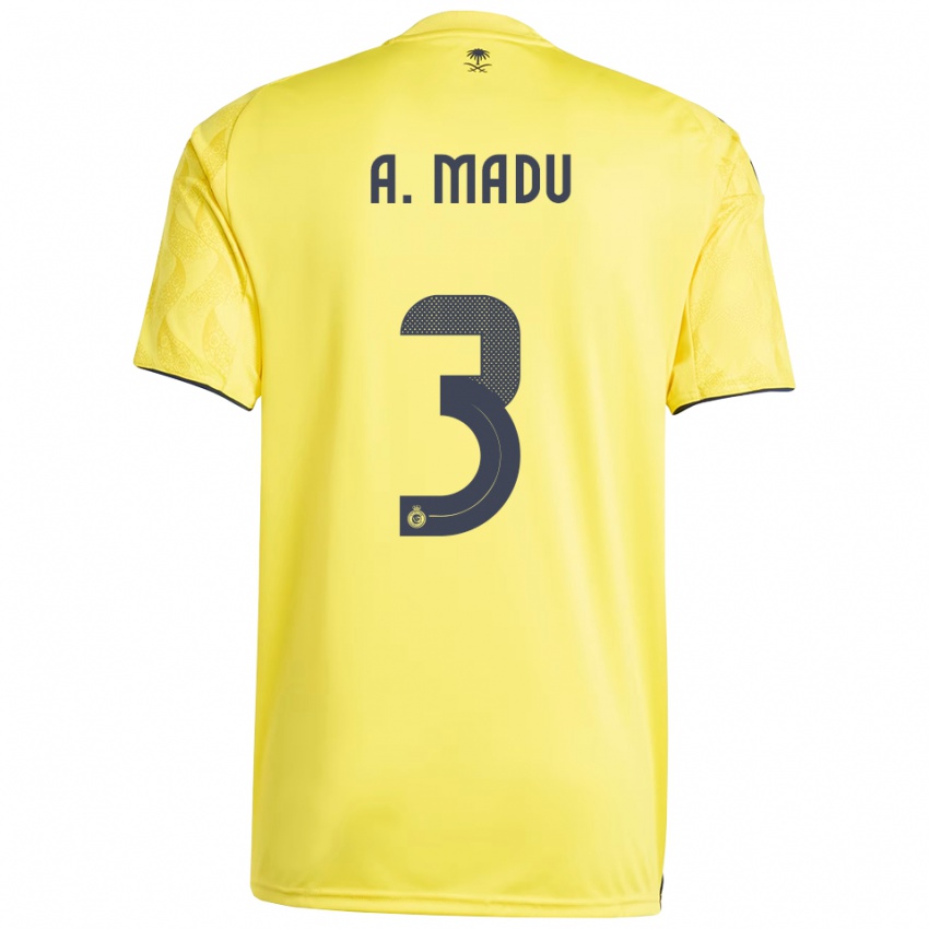 ילדים עבדאללה מאדו #3 צהוב שחור ג'רזי ביתית 2025/26 חולצה קצרה