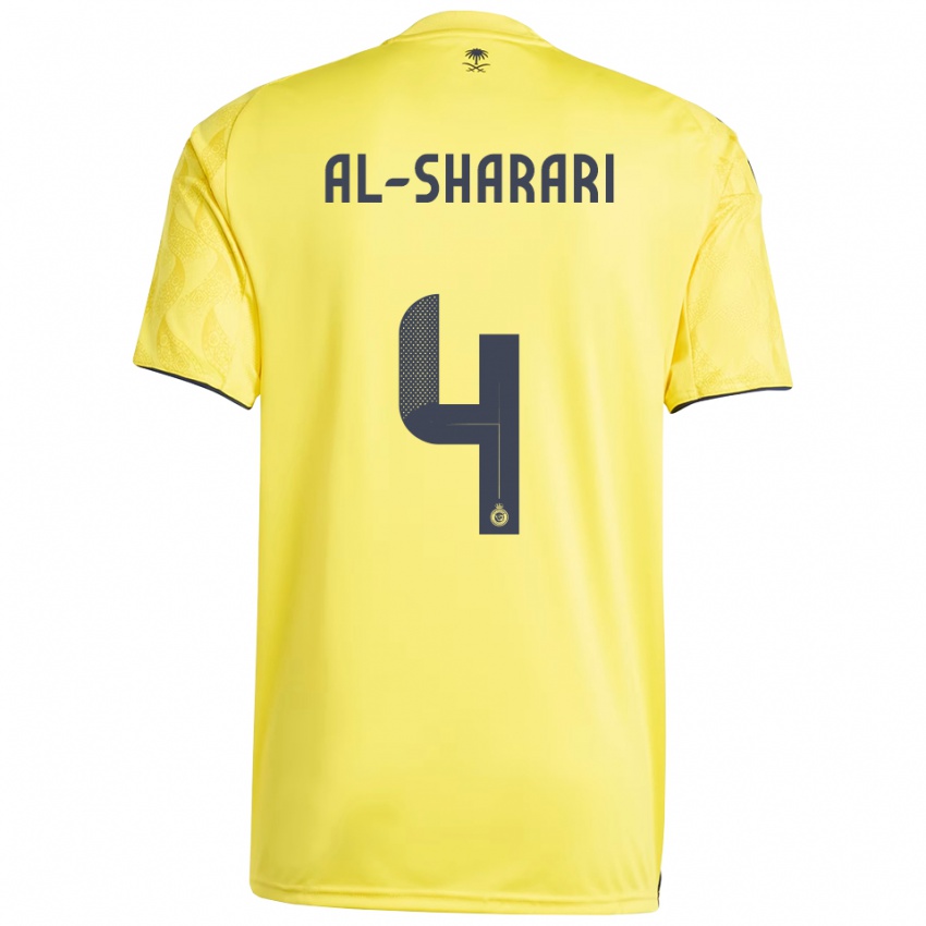 ילדים נאדר אל-שרארי #4 צהוב שחור ג'רזי ביתית 2025/26 חולצה קצרה