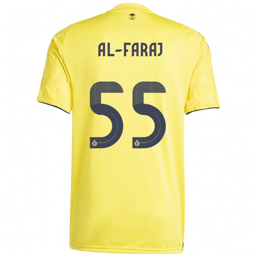 ילדים עבדולעזיז בן חסן בן סולימאן אל פרג' #55 צהוב שחור ג'רזי ביתית 2025/26 חולצה קצרה