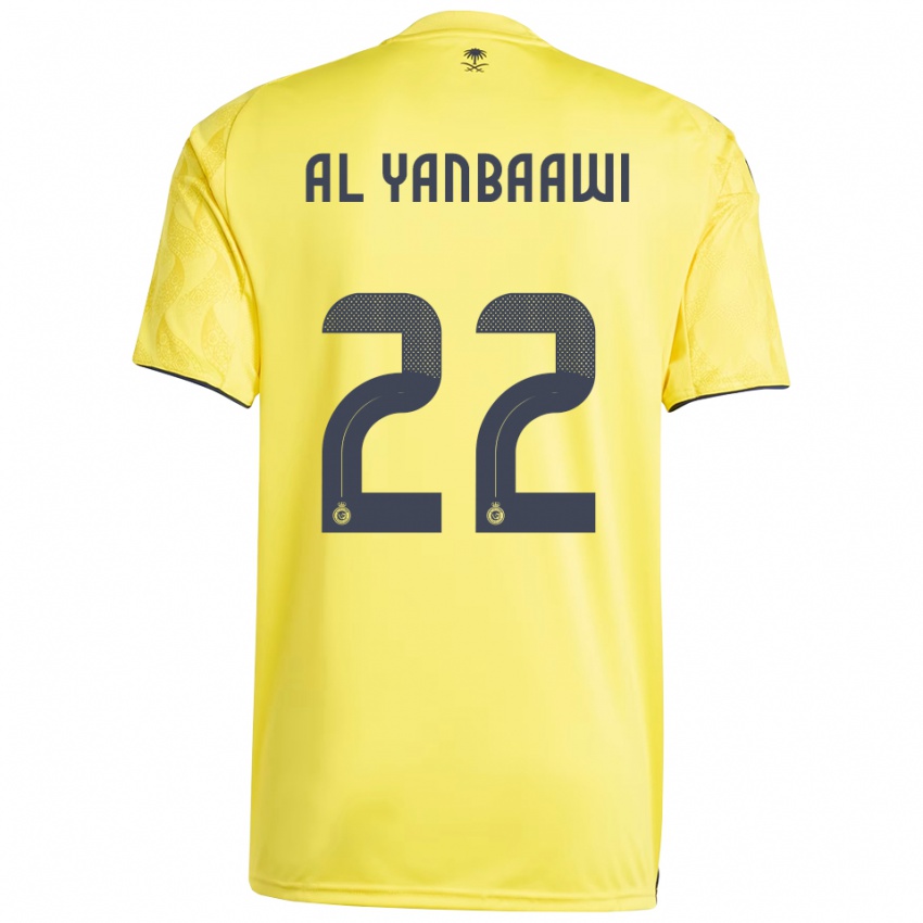 ילדים Tahani Al-Yanbaawi #22 צהוב שחור ג'רזי ביתית 2025/26 חולצה קצרה