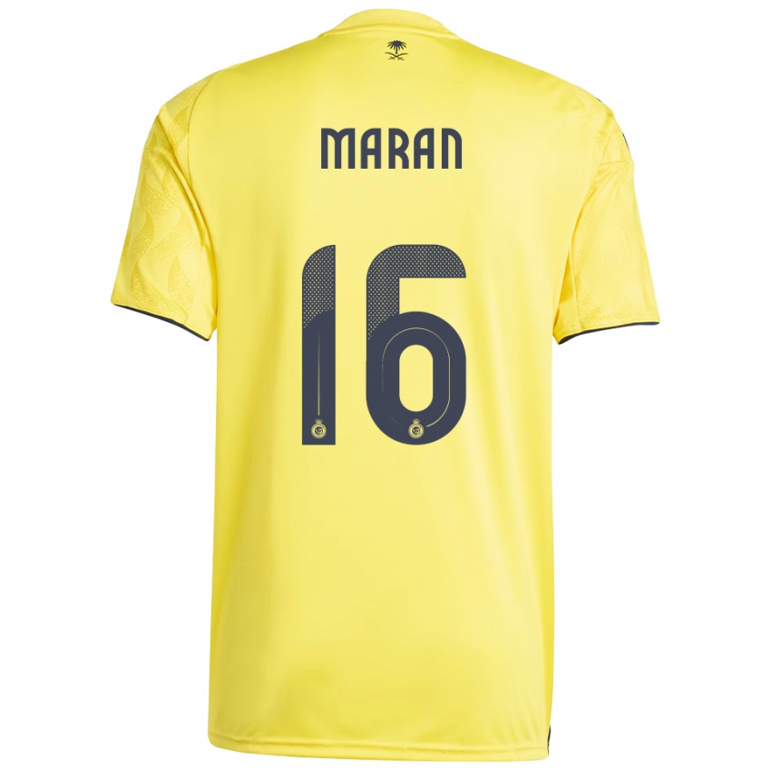 ילדים מוחמד מאראן #16 צהוב שחור ג'רזי ביתית 2025/26 חולצה קצרה