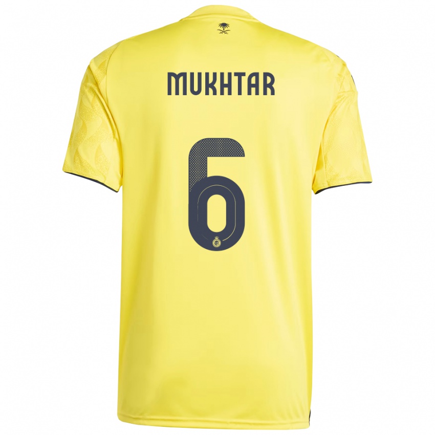 ילדים מוח'תאר עלי #6 צהוב שחור ג'רזי ביתית 2025/26 חולצה קצרה