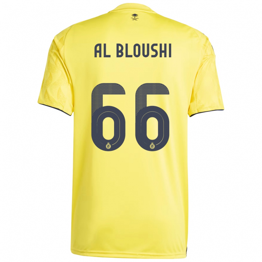 ילדים Reem Al-Bloushi #66 צהוב שחור ג'רזי ביתית 2025/26 חולצה קצרה