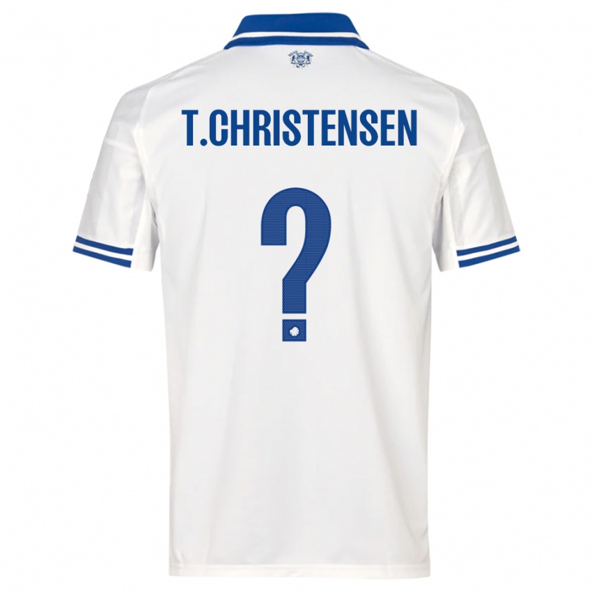 ילדים Tristan Christensen #0 לבן כחול ג'רזי ביתית 2025/26 חולצה קצרה