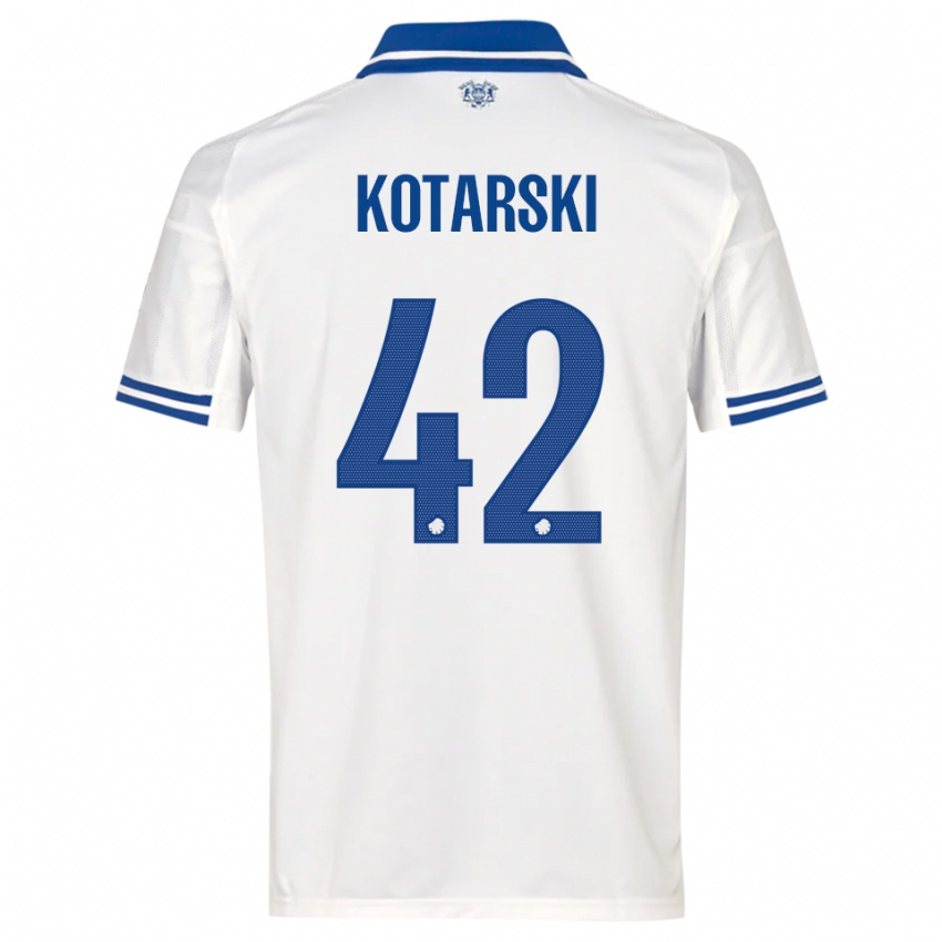 ילדים דומיניק קוטרסקי #42 לבן כחול ג'רזי ביתית 2025/26 חולצה קצרה