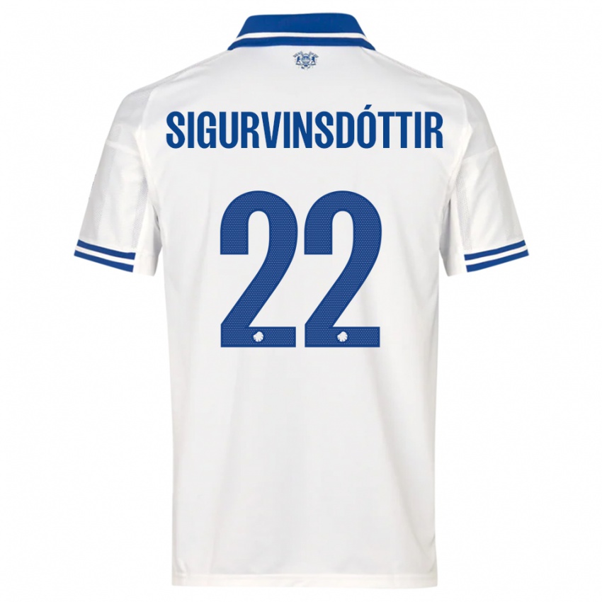 ילדים Sunneva Sigurvinsdóttir #22 לבן כחול ג'רזי ביתית 2025/26 חולצה קצרה