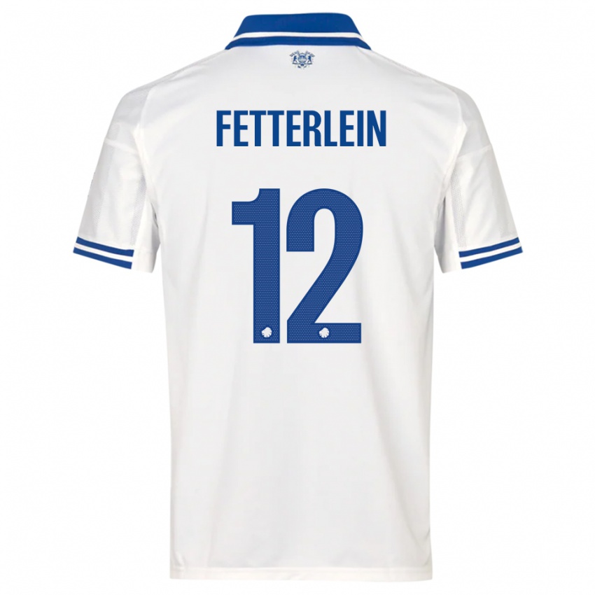 ילדים Sean Fetterlein #12 לבן כחול ג'רזי ביתית 2025/26 חולצה קצרה