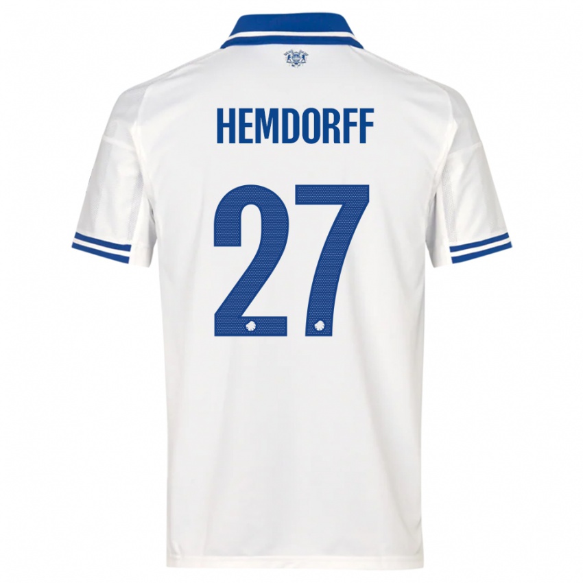 ילדים Mathilde Hemdorff #27 לבן כחול ג'רזי ביתית 2025/26 חולצה קצרה