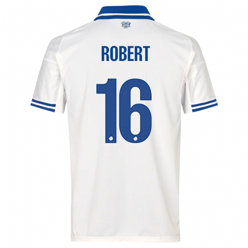 ילדים Robert #16 לבן כחול ג'רזי ביתית 2025/26 חולצה קצרה