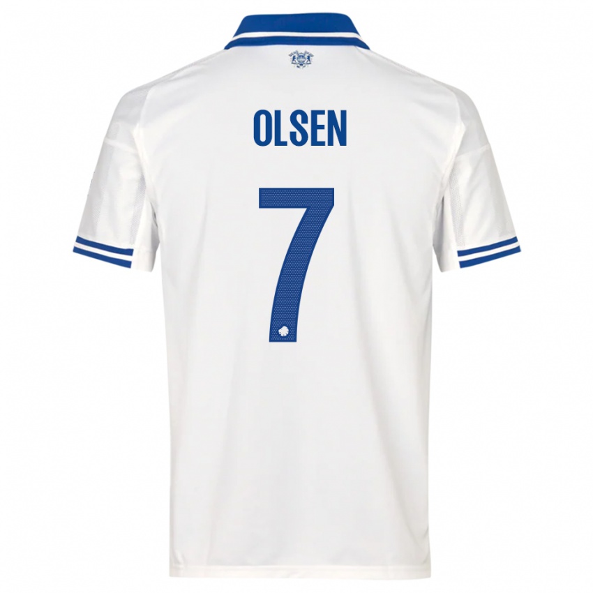 ילדים Gunnar Olsen #7 לבן כחול ג'רזי ביתית 2025/26 חולצה קצרה