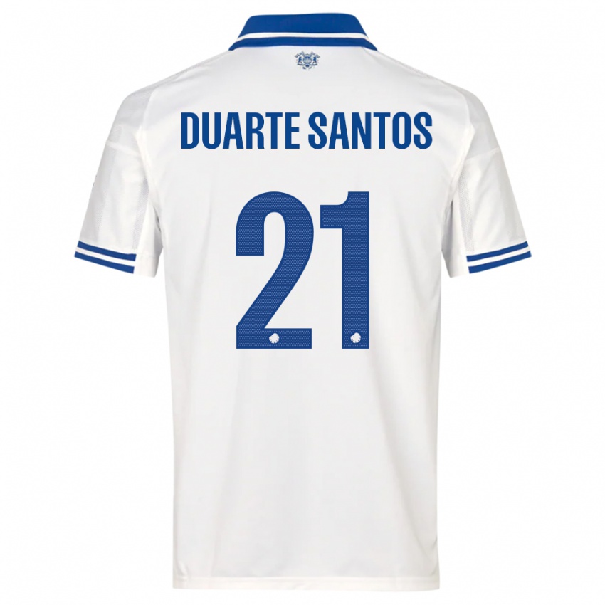 ילדים Gabriel Duarte Santos #21 לבן כחול ג'רזי ביתית 2025/26 חולצה קצרה