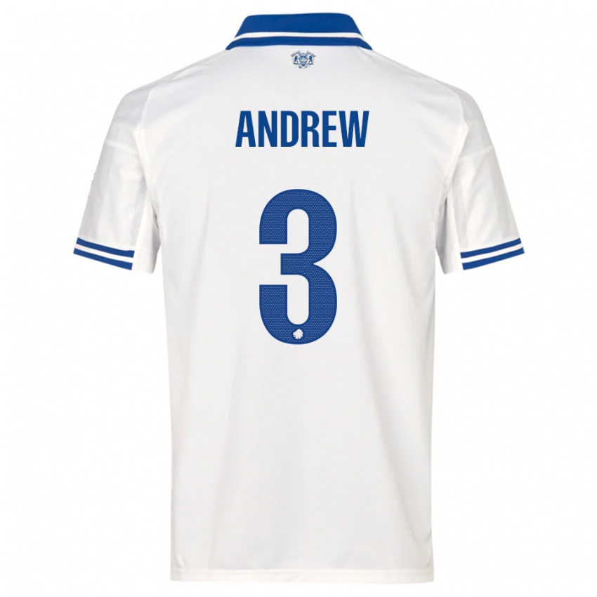 ילדים טריסטן אנדרו #3 לבן כחול ג'רזי ביתית 2025/26 חולצה קצרה