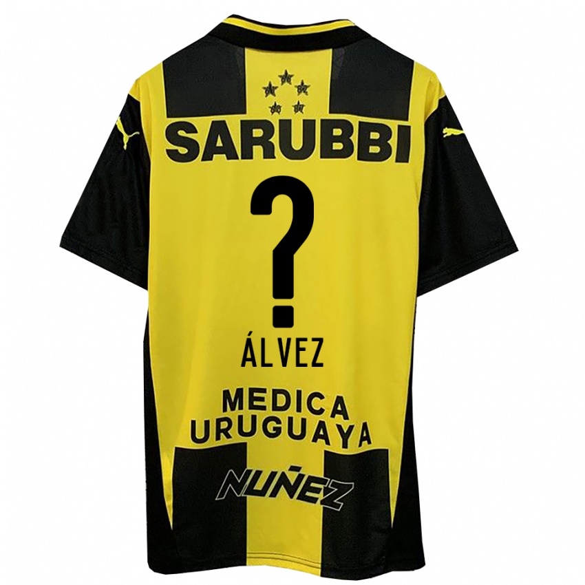 ילדים סנטיאגו ולנטין אלבס די לאון #0 צהוב שחור ג'רזי ביתית 2025/26 חולצה קצרה