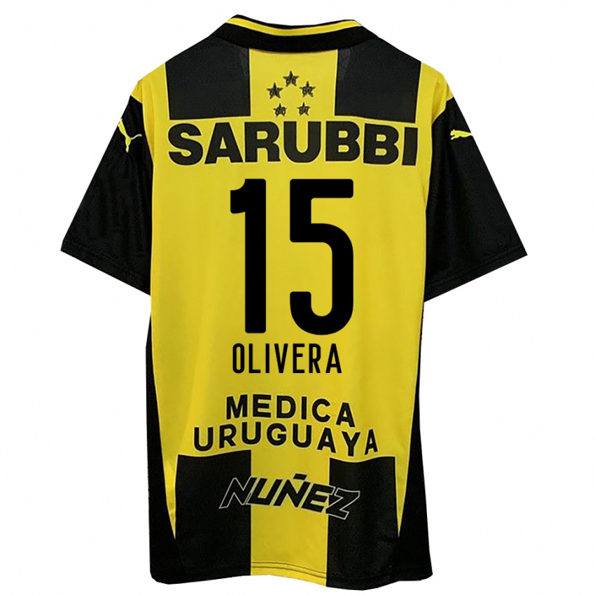 ילדים מקסימיליאנו אוליברה #15 צהוב שחור ג'רזי ביתית 2025/26 חולצה קצרה