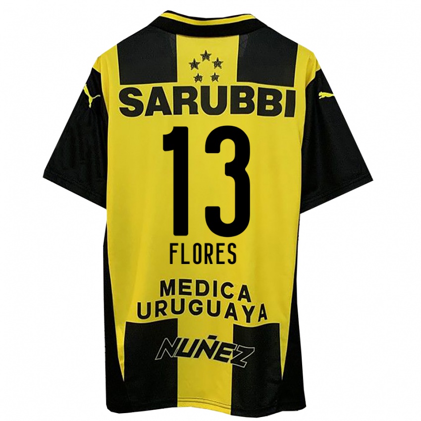 ילדים Dilan Flores #13 צהוב שחור ג'רזי ביתית 2025/26 חולצה קצרה
