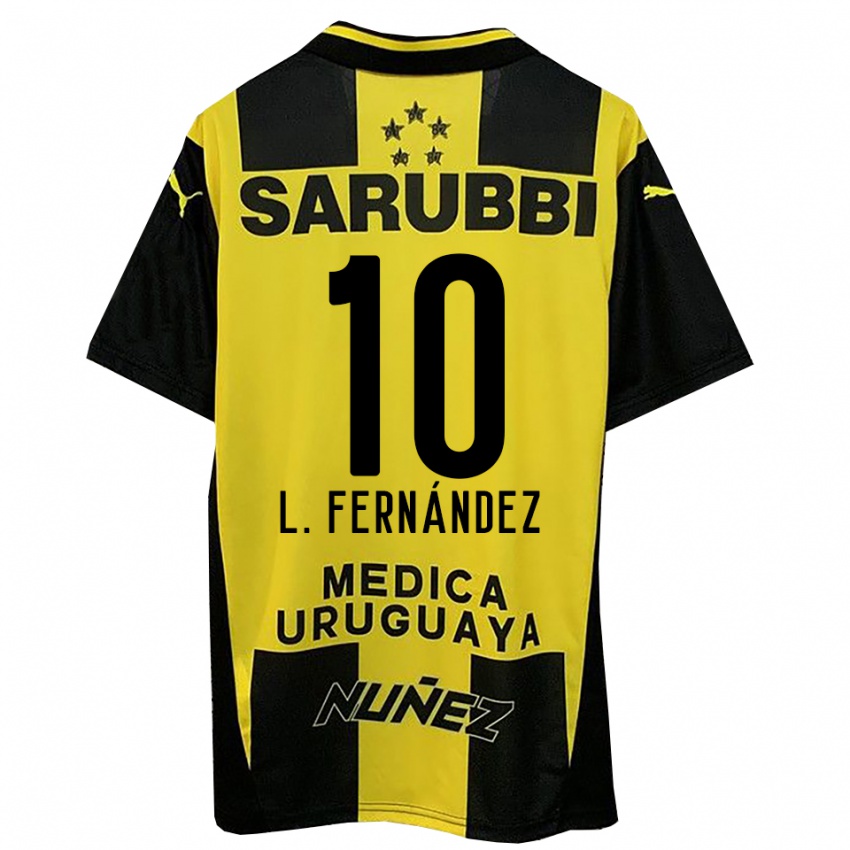 ילדים לאונרדו פרננדס #10 צהוב שחור ג'רזי ביתית 2025/26 חולצה קצרה