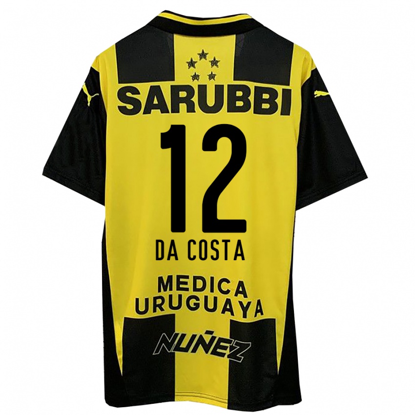 ילדים Paulo Da Costa #12 צהוב שחור ג'רזי ביתית 2025/26 חולצה קצרה