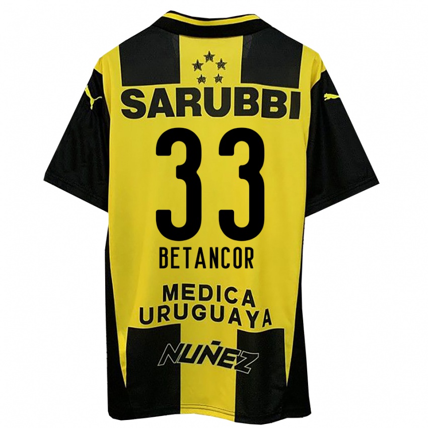 ילדים ברונו בטנקור #33 צהוב שחור ג'רזי ביתית 2025/26 חולצה קצרה