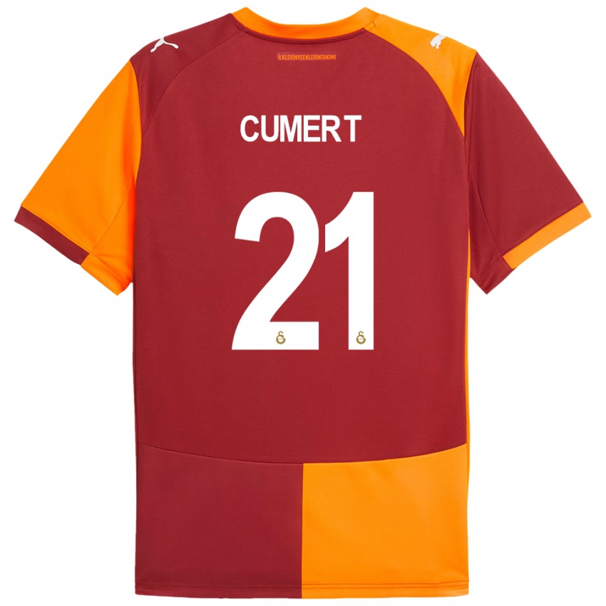 ילדים Ecem Cumert #21 אדום כתום ג'רזי ביתית 2025/26 חולצה קצרה