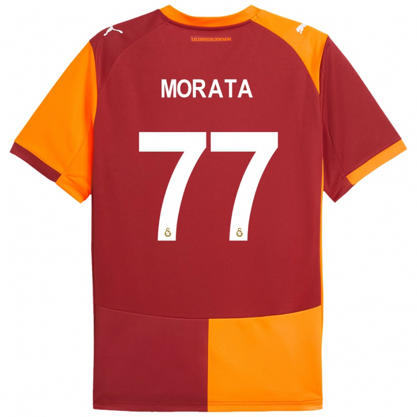 ילדים אלברו מוראטה #77 אדום כתום ג'רזי ביתית 2025/26 חולצה קצרה