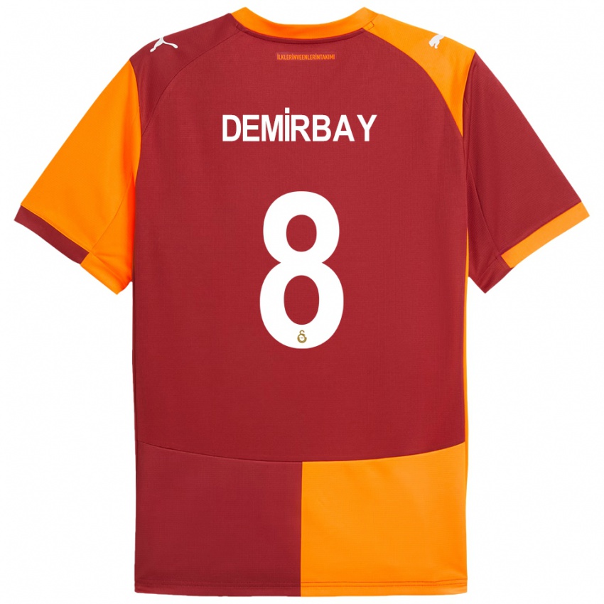 ילדים קרם דמירביי #8 אדום כתום ג'רזי ביתית 2025/26 חולצה קצרה