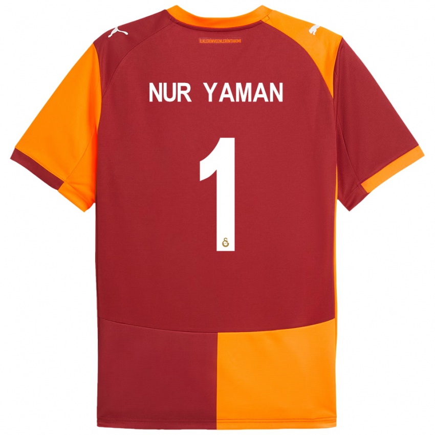 ילדים גאמזה נור ימאן #1 אדום כתום ג'רזי ביתית 2025/26 חולצה קצרה