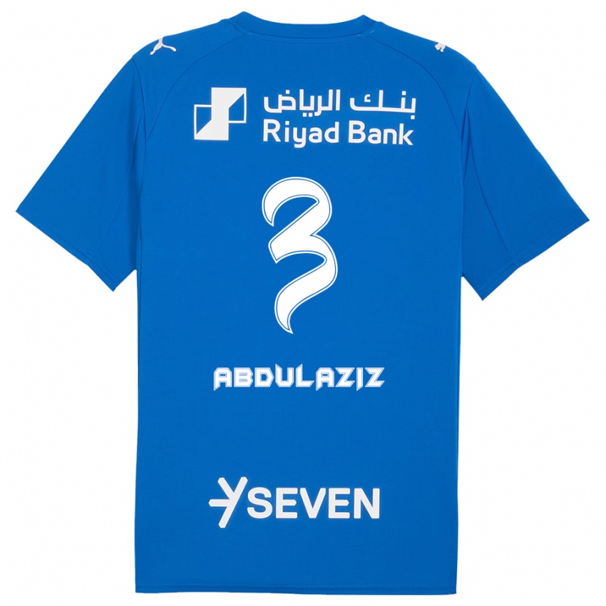 ילדים Al Jawhara Abdulaziz #3 כחול לבן ג'רזי ביתית 2025/26 חולצה קצרה