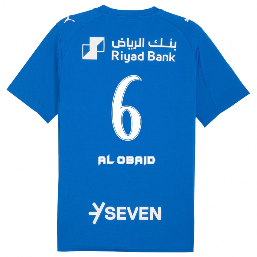 ילדים לולו אל-עובייד #6 כחול לבן ג'רזי ביתית 2025/26 חולצה קצרה