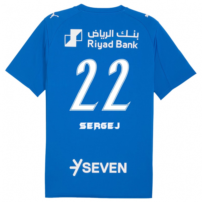 ילדים סרגיי מילינקוביץ'-סאביץ' #22 כחול לבן ג'רזי ביתית 2025/26 חולצה קצרה