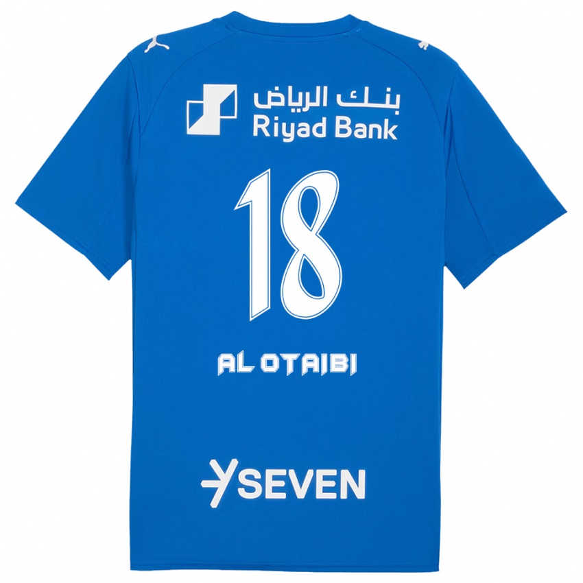 ילדים Majd Al-Otaibi #18 כחול לבן ג'רזי ביתית 2025/26 חולצה קצרה