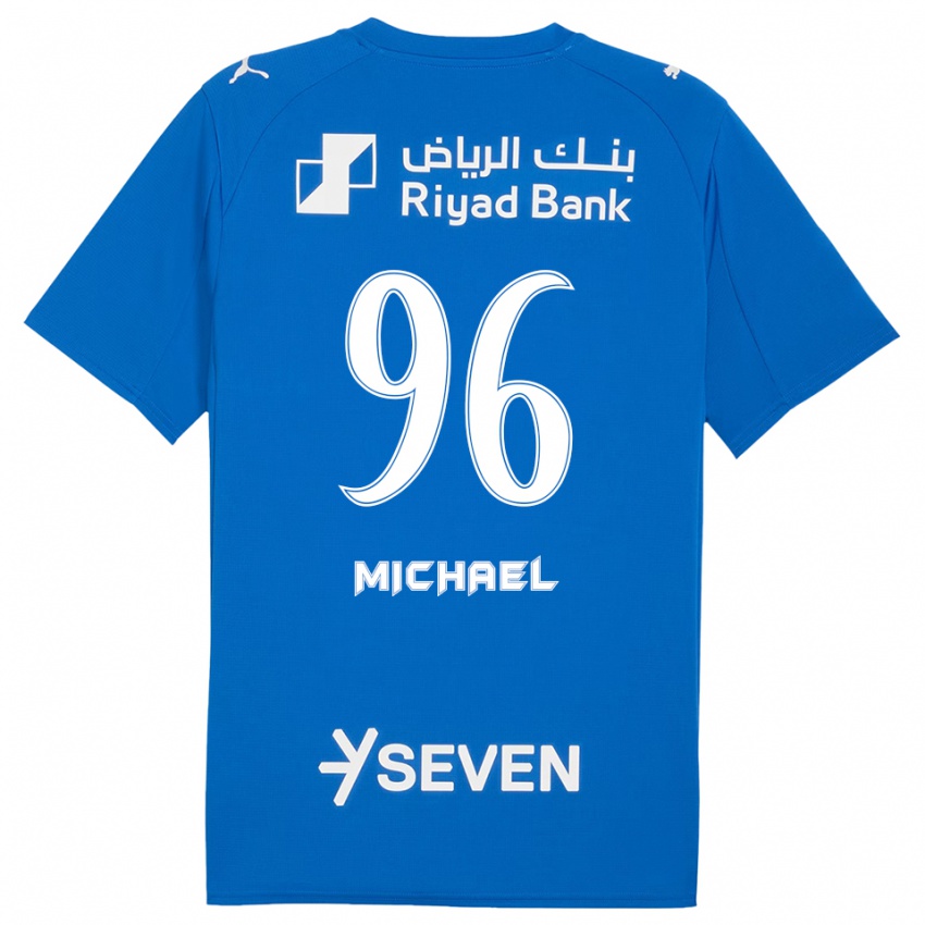 ילדים מיכאל ריצ׳רד דלגאדו דה אוליביירה #96 כחול לבן ג'רזי ביתית 2025/26 חולצה קצרה ילדים מיכאל ריצ׳רד דלגאדו דה אוליביירה #96 כחול לבן ג'רזי ביתית 2025/26 חולצה קצרה