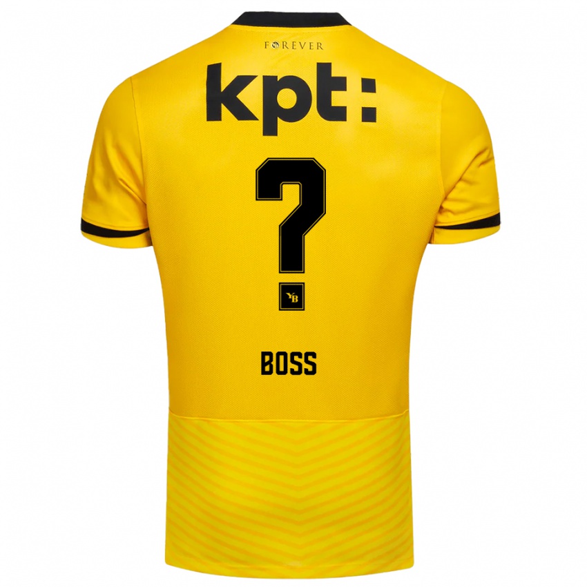 ילדים Robin Boss #0 צהוב שחור ג'רזי ביתית 2025/26 חולצה קצרה