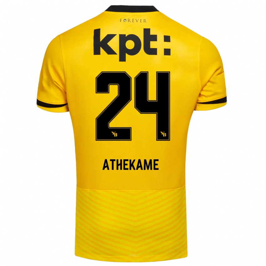 ילדים Zachary Athekame #24 צהוב שחור ג'רזי ביתית 2025/26 חולצה קצרה