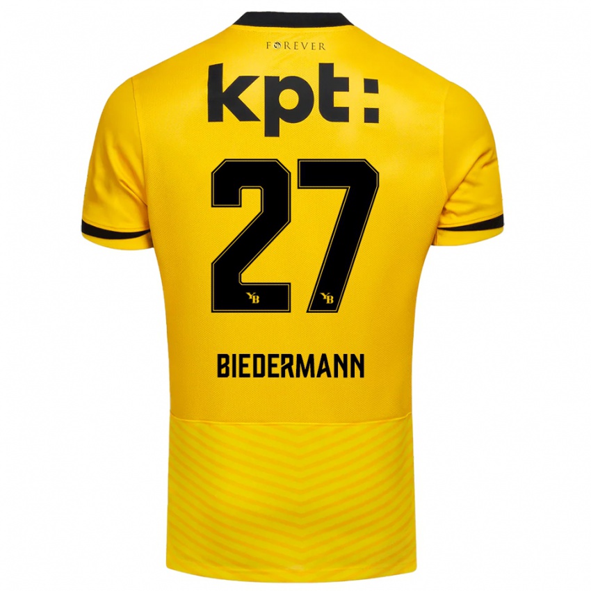 ילדים תמרה בידרמן #27 צהוב שחור ג'רזי ביתית 2025/26 חולצה קצרה