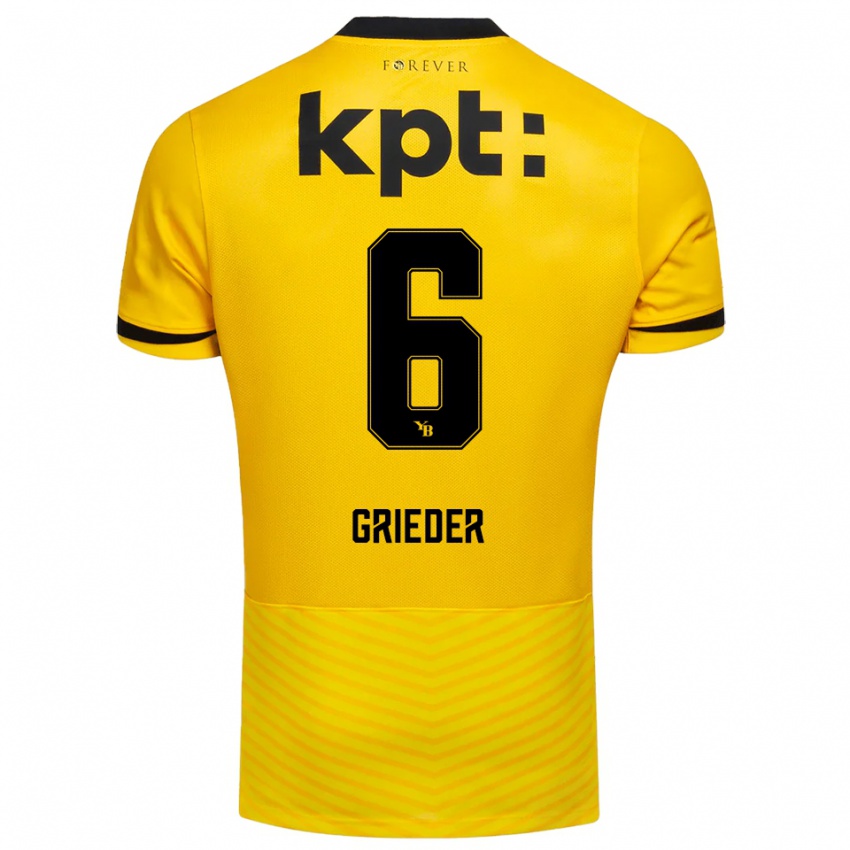 ילדים Lionel Grieder #6 צהוב שחור ג'רזי ביתית 2025/26 חולצה קצרה