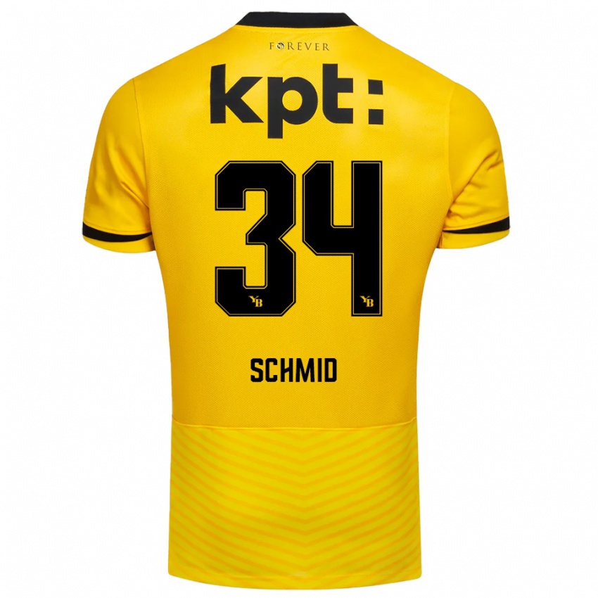 ילדים Céline Schmid #34 צהוב שחור ג'רזי ביתית 2025/26 חולצה קצרה