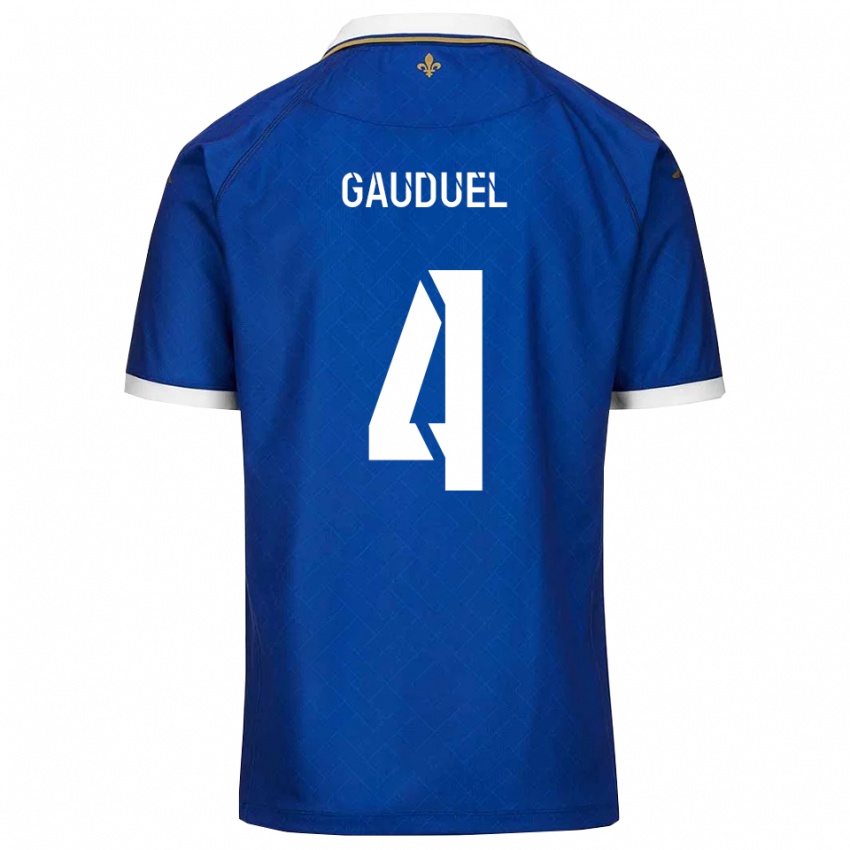 ילדים Sacha Gauduel #4 כחול זהב ג'רזי ביתית 2025/26 חולצה קצרה