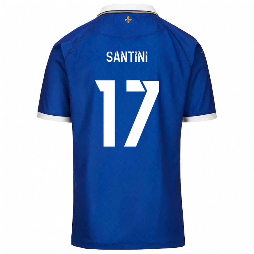 ילדים ג׳רמי סנטיני #17 כחול זהב ג'רזי ביתית 2025/26 חולצה קצרה