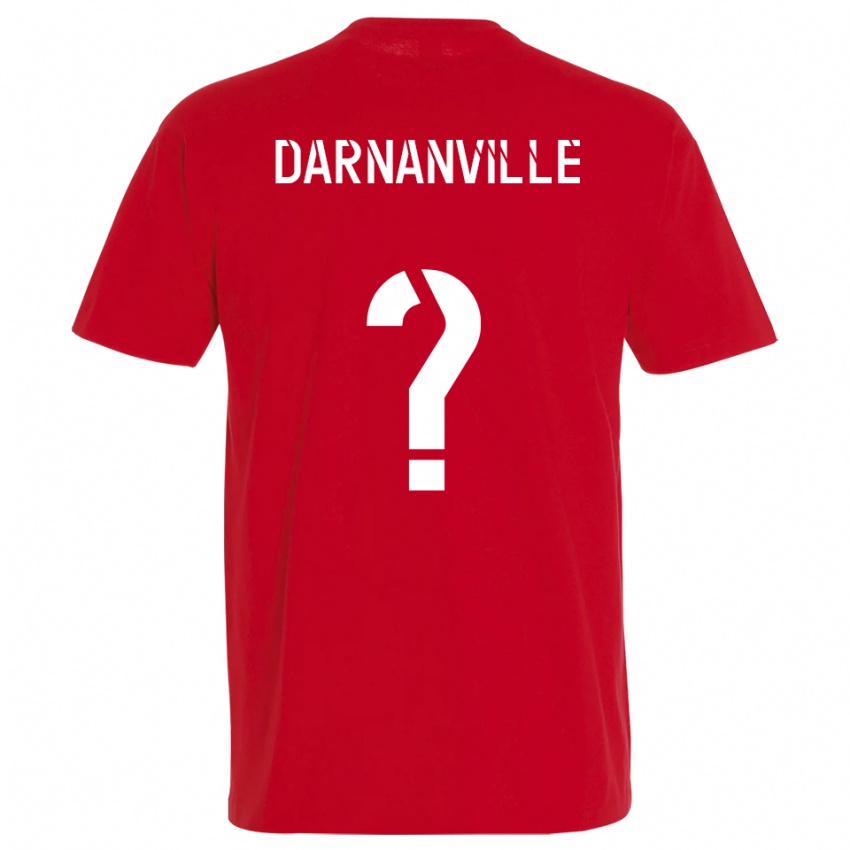 ילדים Clément Darnanville #0 אדום צהוב ג'רזי ביתית 2025/26 חולצה קצרה