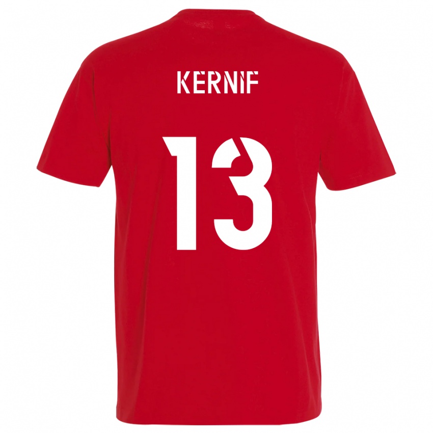 ילדים Nourdine Kernif #13 אדום צהוב ג'רזי ביתית 2025/26 חולצה קצרה