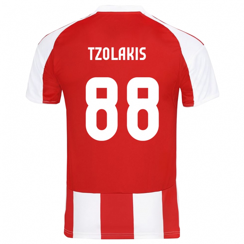 ילדים קונסטנטינוס צולקיס #88 אדום לבן ג'רזי ביתית 2025/26 חולצה קצרה